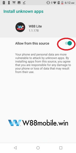 Tải App W88 Hướng Dẫn Download Ứng Dụng W88 iOS & Android 21 Chọn "CÀI ĐẶT" để tiếp tục tải app W88