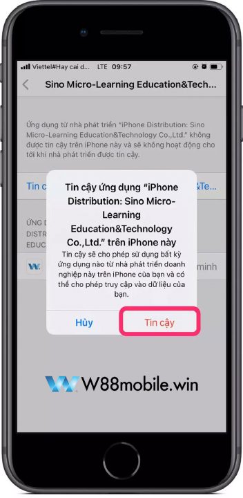 Tải App W88 Hướng Dẫn Download Ứng Dụng W88 iOS & Android 16 Hãy chọn "Tin Cậy" để hoàn tất việc tải app W88