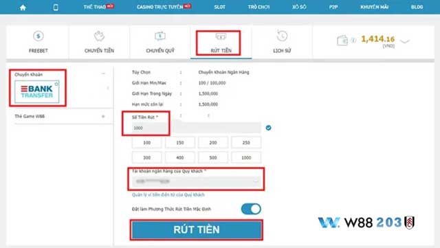 Rút Tiền W88 Hướng Dẫn Cách Rút Tiền W88 Chi Tiết An Toàn 6 Xác nhận thông tin đúng rồi nhấn rút tiền W88 nhé