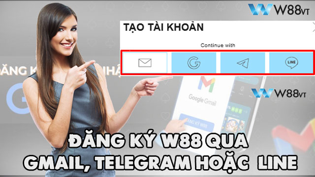 Hướng Dẫn Đăng Ký W88 Cặn Kẽ Cho Người Mới 7 Các bước đăng ký W88 qua Gmail, Telegram hoặc Line